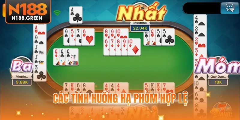 Các tình huống hạ phỏm hợp lệ